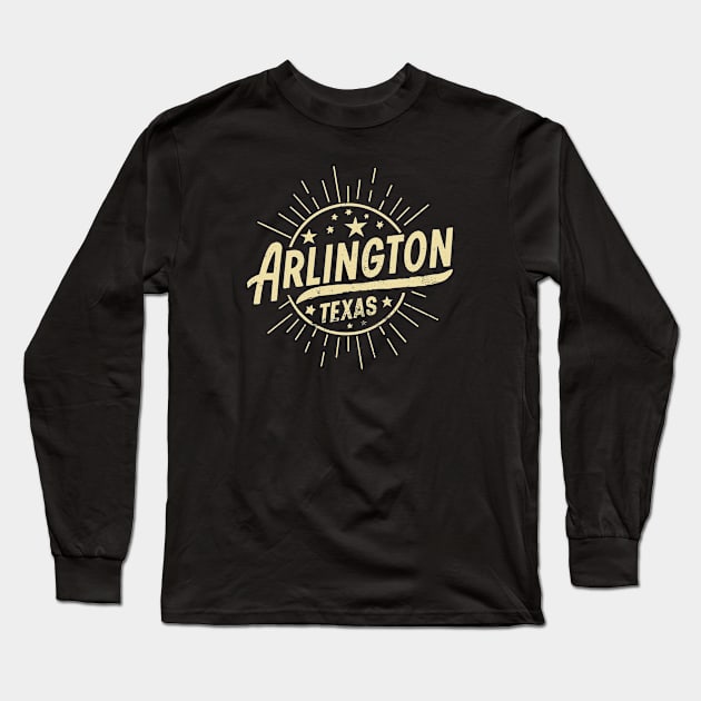 Arlington city, texas, vintage retro design Long Sleeve T-Shirt by ravensart